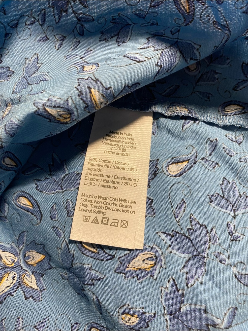 J. Crew Light Blue Floral Long-Sleeve Blouse - Picture 6 of 7